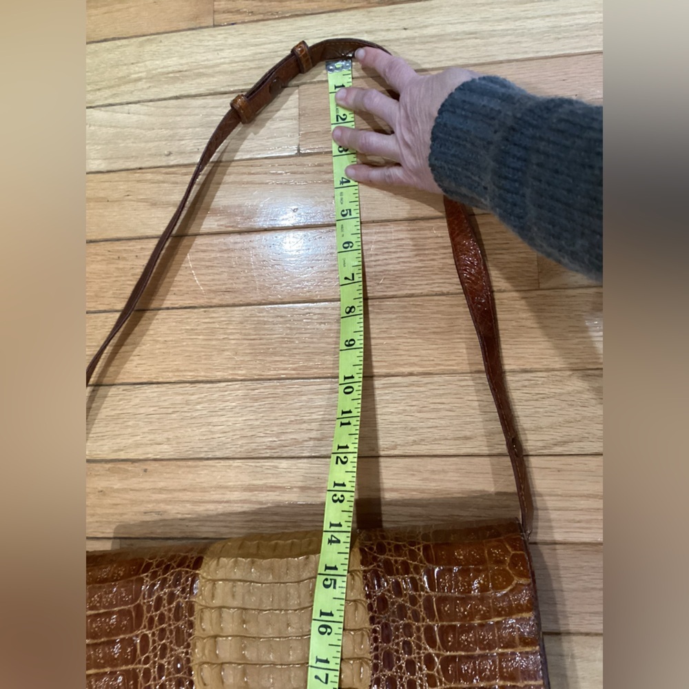 Vtg 1950-60s, Brown Crocodile-Embossed women’s handBag, purse - Picture 11 of 11